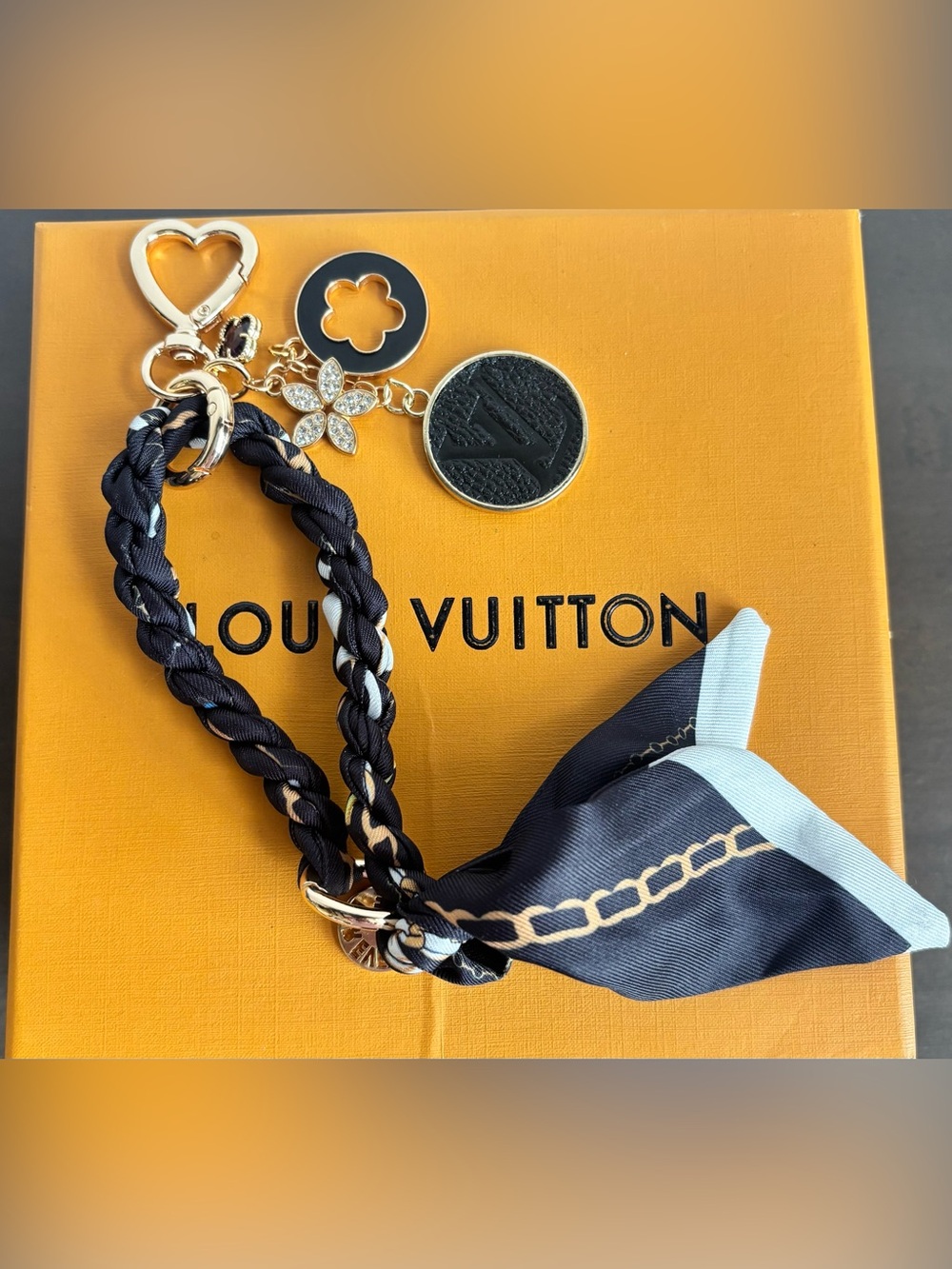Louis Vuitton Monogram Nautical Scarf Bag Charm, Metal Clover Bag Charm,